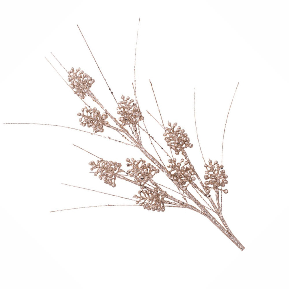Champagne Glitter Pinecone Spray 68cm