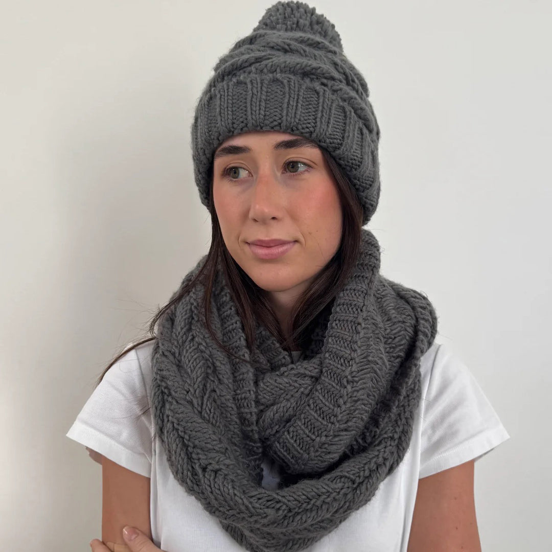 Charcoal Chunky Knit Beanie
