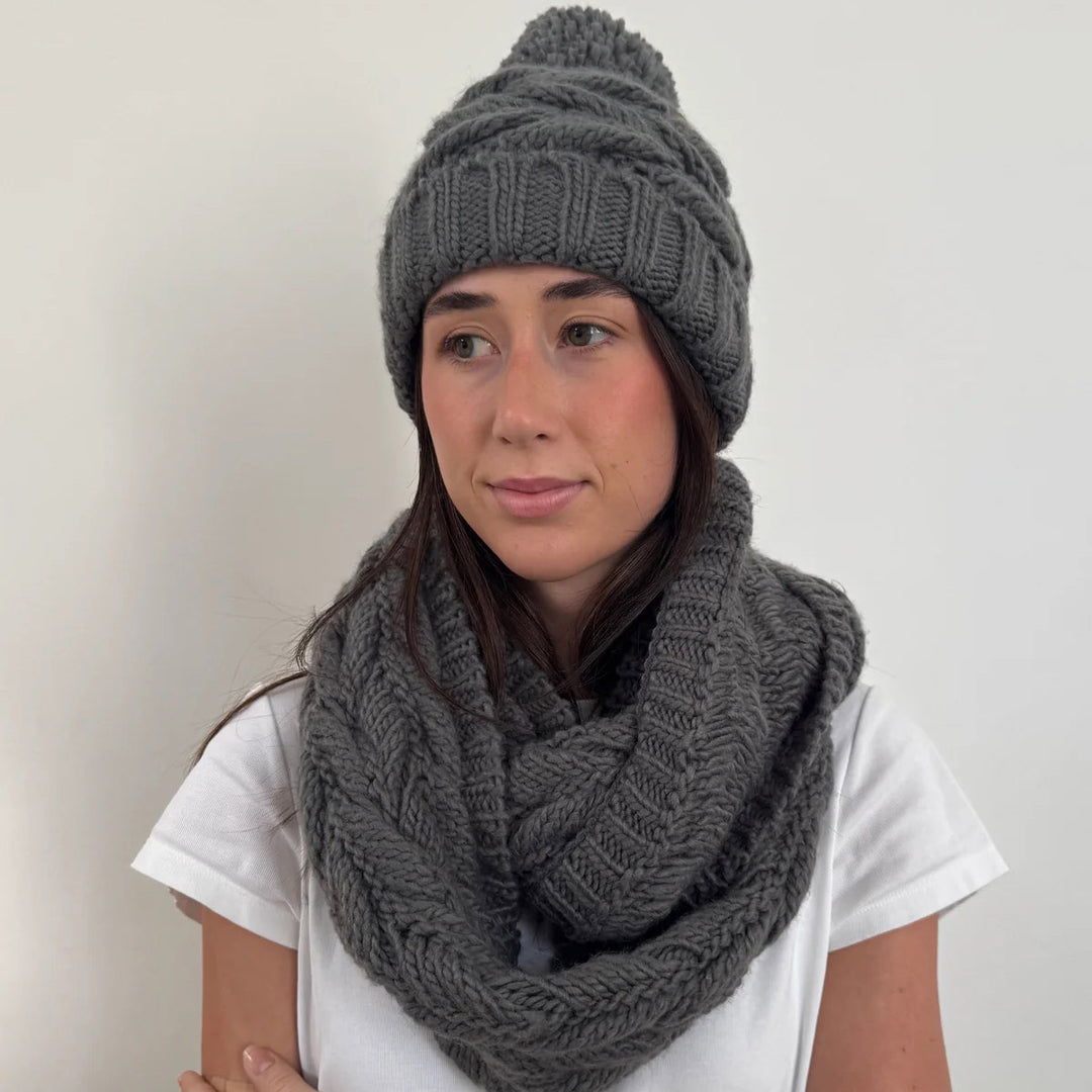 Charcoal Chunky Knit Snood