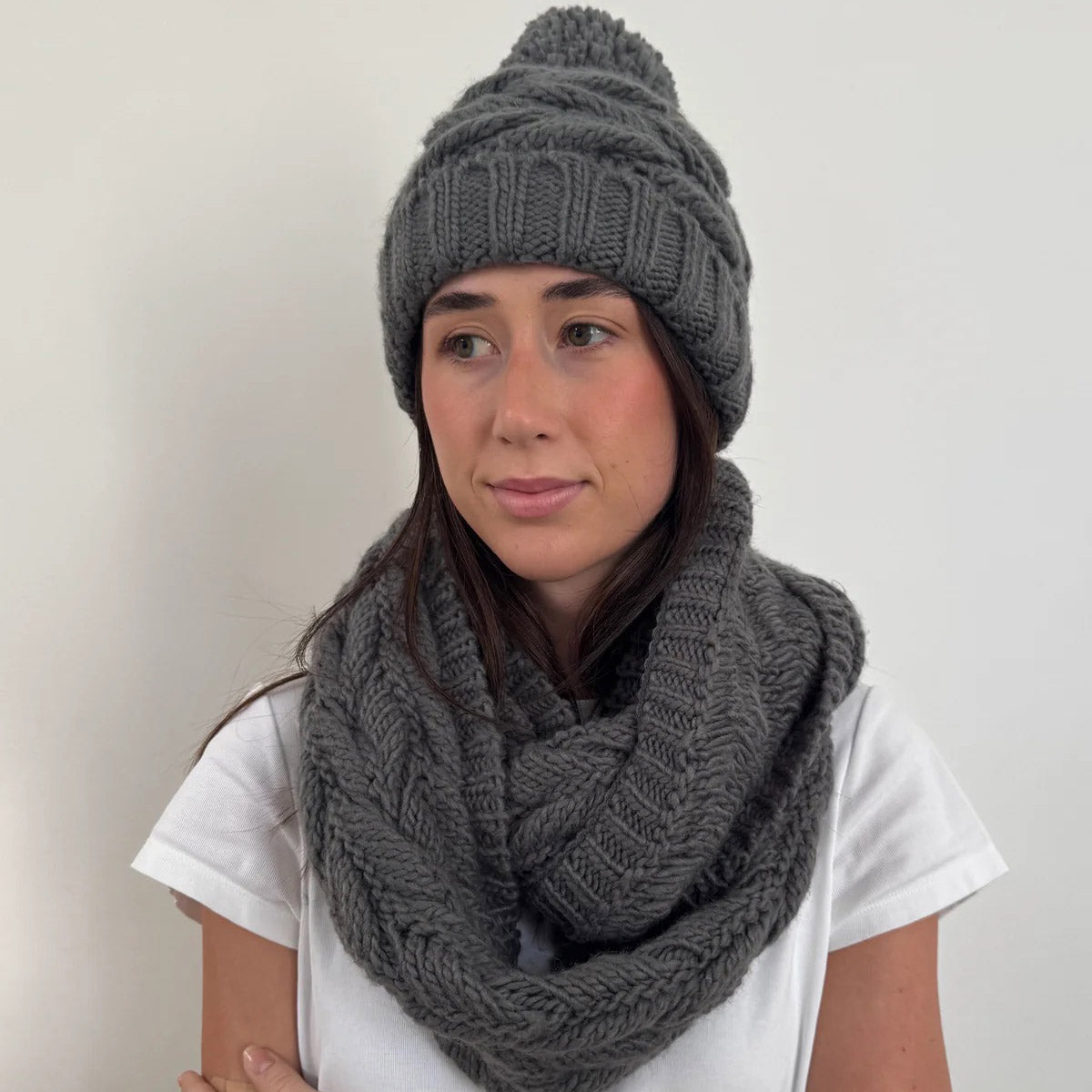 Charcoal Chunky Knit Snood