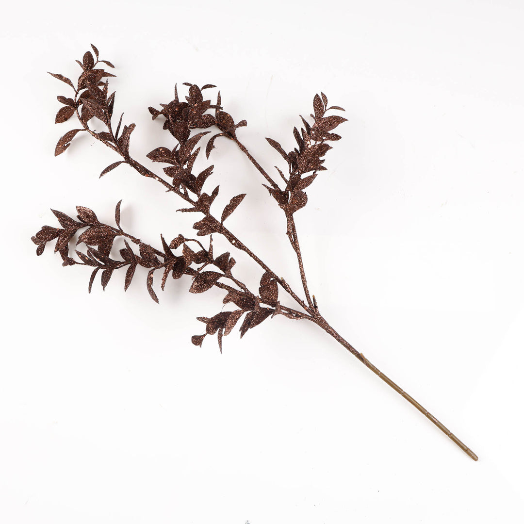 Chocolate Glitter Leaf Pick - 60cm