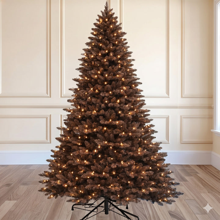 Chocolate Noel Christmas Tree with Lights - 210cm