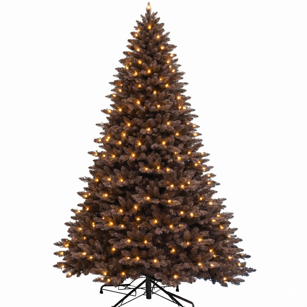 Chocolate Noel Christmas Tree with Lights - 210cm