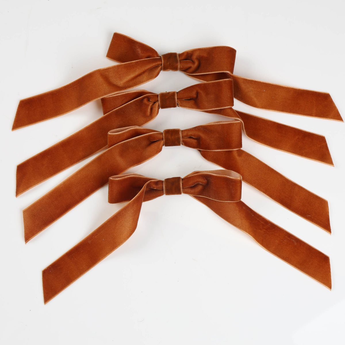 Chocolate Velvet Bow - Pack of 4