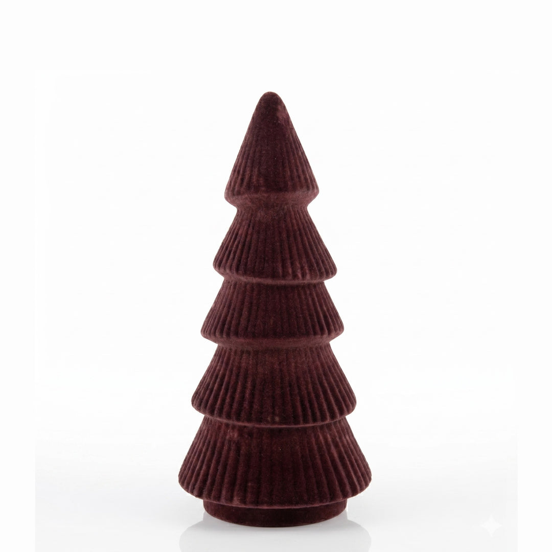 Chocolate Velvet Flocked Table Top Christmas Tree - 21cm
