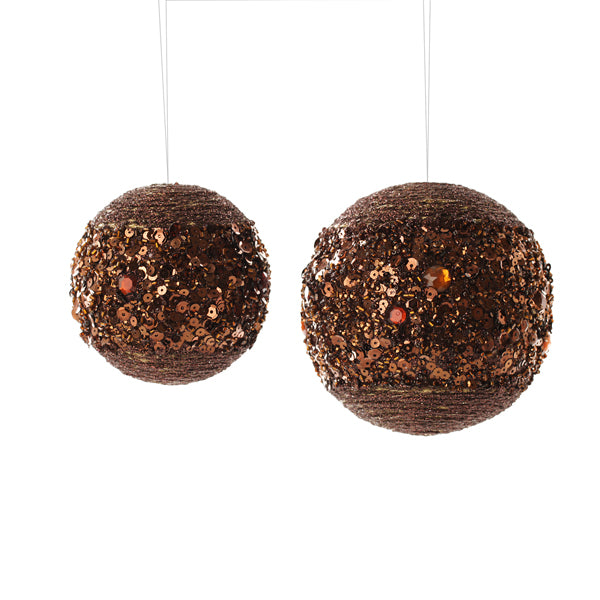 Chocolate Glitter Sequin Christmas Ball Group