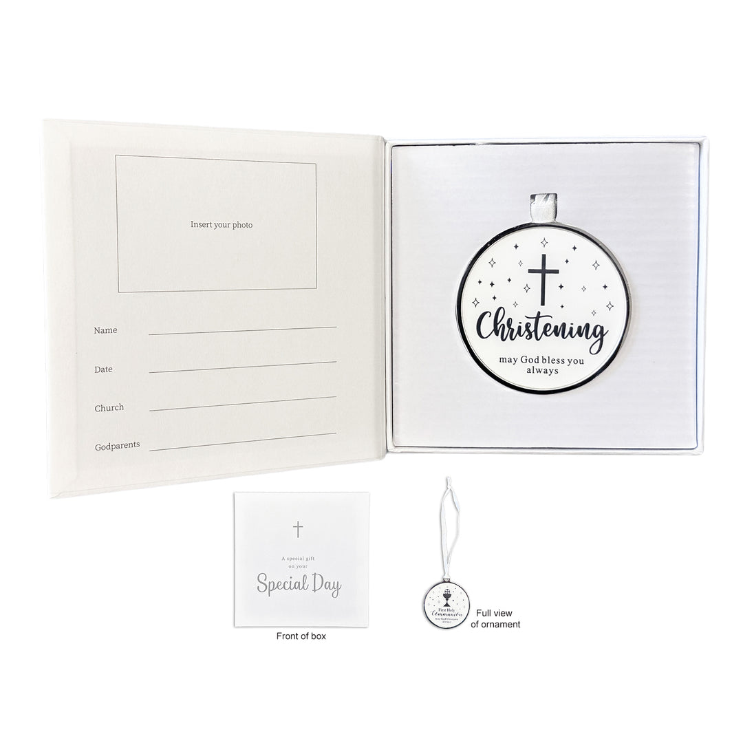 Christening Disc Ornament in Gift Box