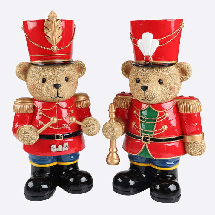 Drumming Christmas Bear Nutcracker Ornament - 46cm