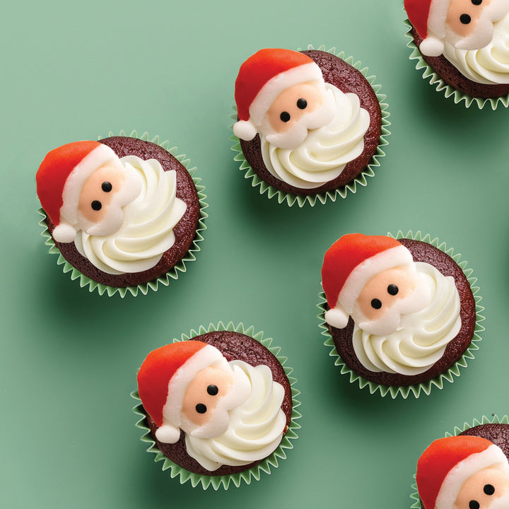 Christmas Collection Santa Icing Decoration - 8 Pcs