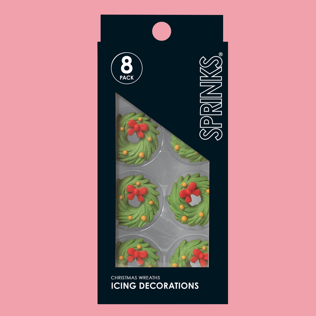 Christmas Collection Wreath Icing Decoration - 8 Pcs