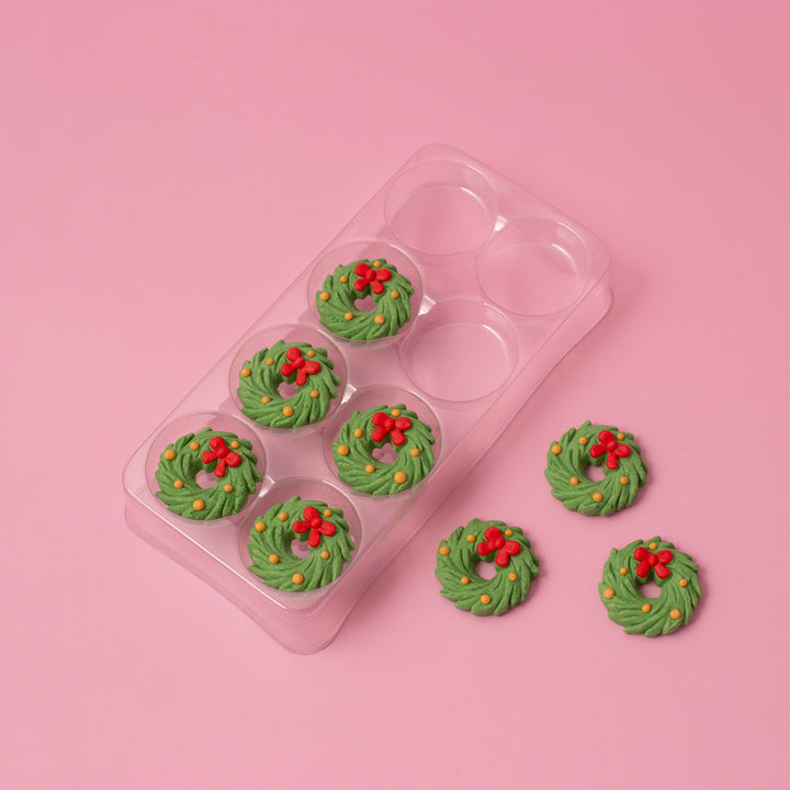 Christmas Collection Wreath Icing Decoration - 8 Pcs