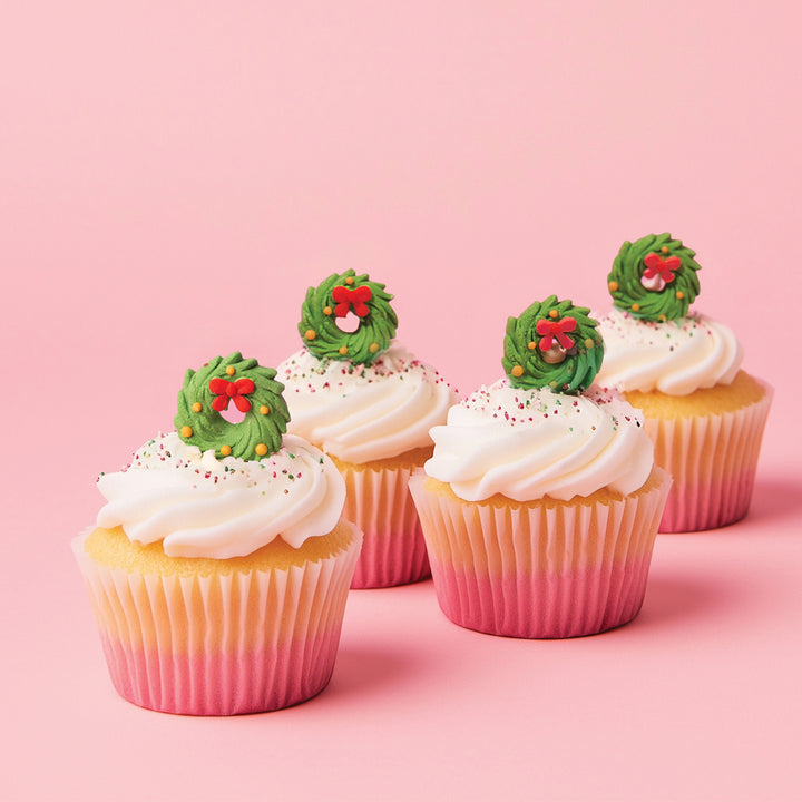 Christmas Collection Wreath Icing Decoration - 8 Pcs
