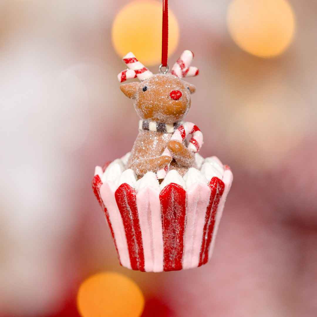 Reindeer Cupcake Christmas Tree Decoration