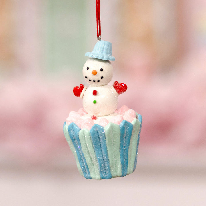 Snowman Cupcake Christmas Tree Decoration