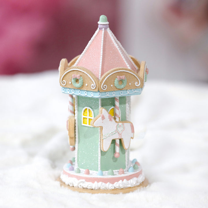 Pastel Gingerbread Carousel Ornament - 22cm(H)