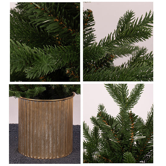 Christmas Pine Tree in Metal Pot