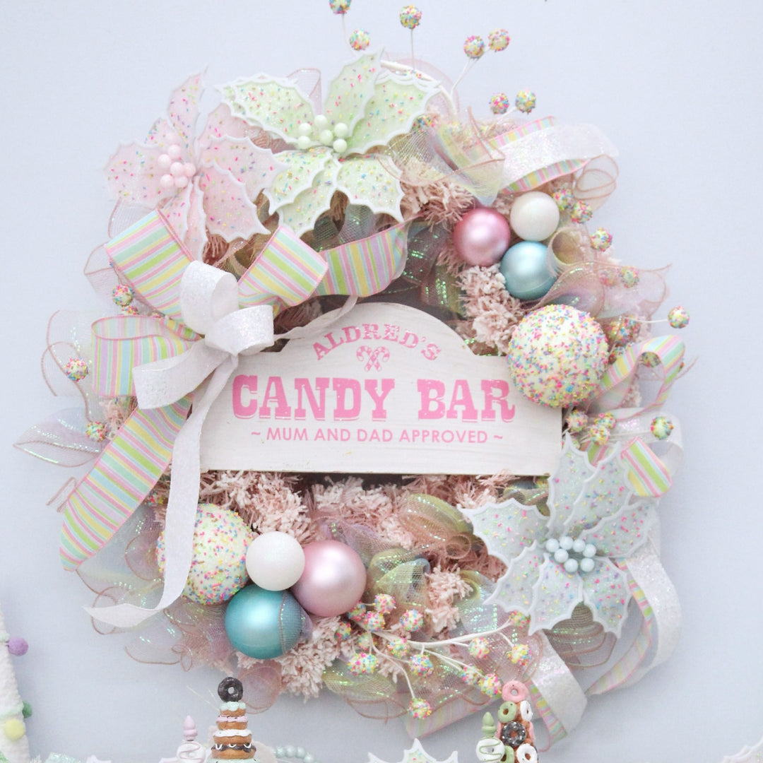 Snow Flocked Pink Fir Wreath (60cm Dia)