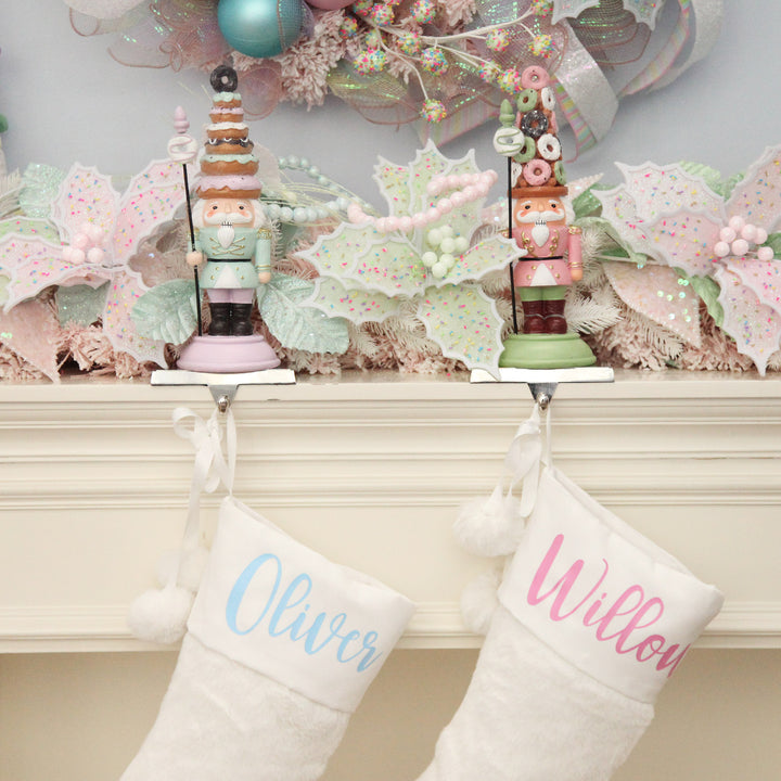 Plain Chrome Christmas Stocking Hanger - Set of 2