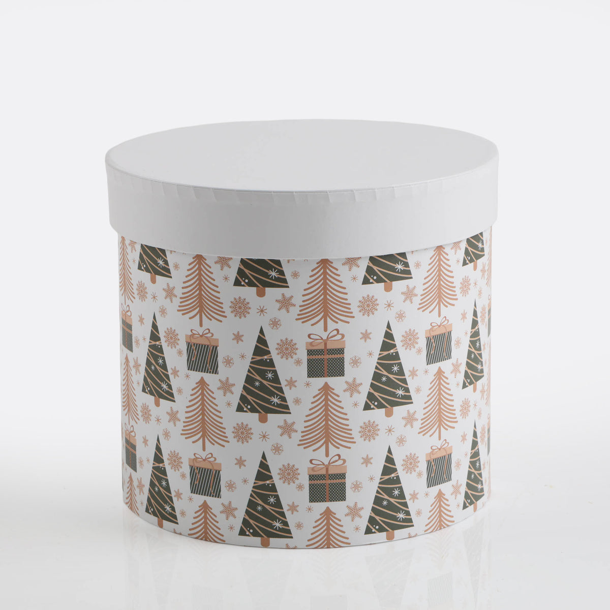 Christmas Tree Natural Round Gift Box