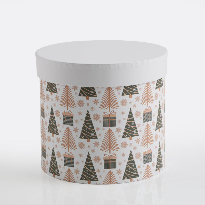 Christmas Tree Natural Round Gift Box