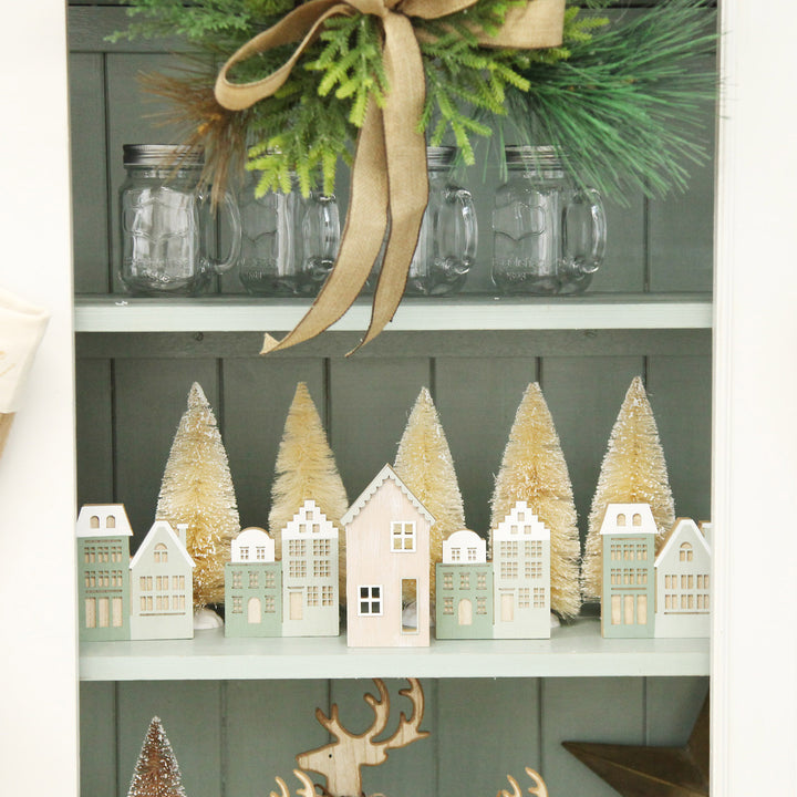 Natural Christmas Village Ornaments 15cm(H) - Set of 2