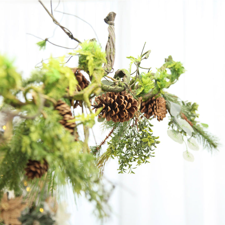 Native Eucalyptus Leaf Christmas Spray with Pinecones