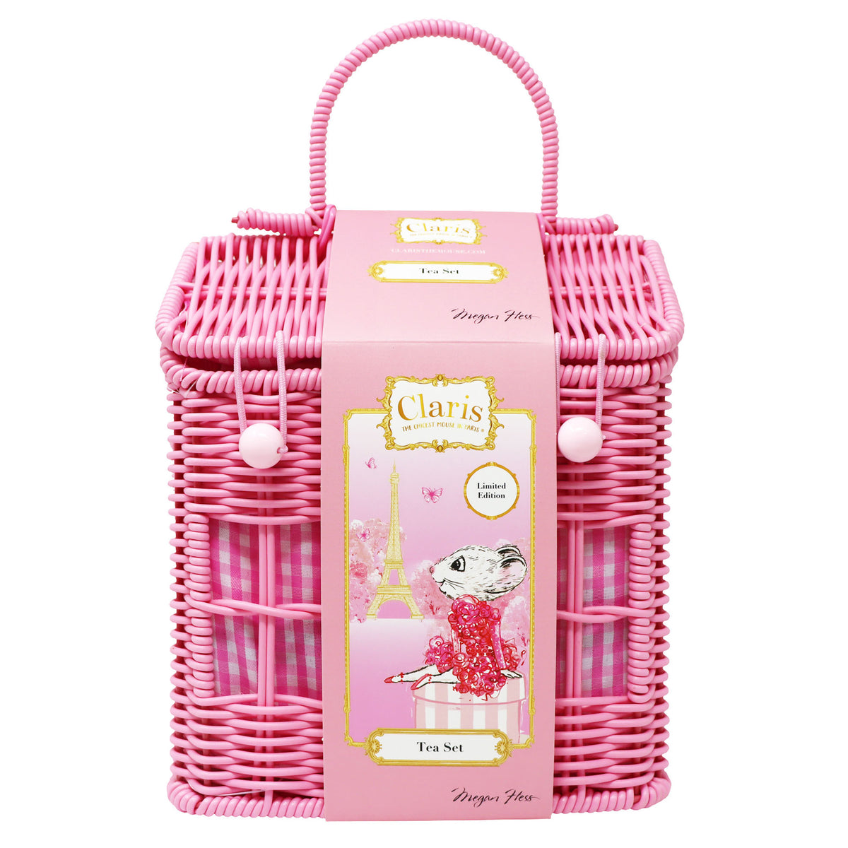 Claris the Chicest Mouse in Paris - Tea Set with Woven Basket - 11 Pcs
