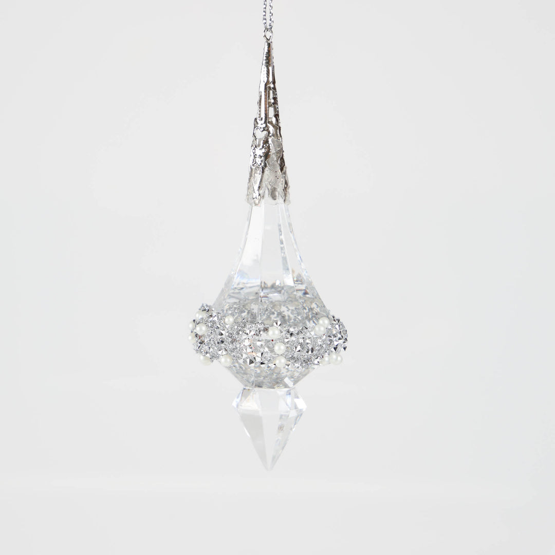 Clear Acrylic Drop Hanging Decoration - Set of 2 - 13cm