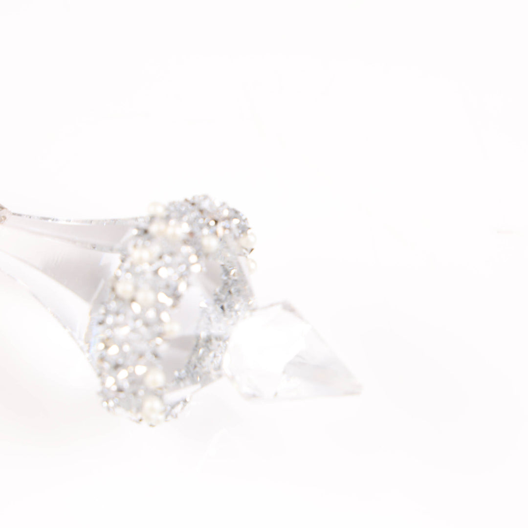 Clear Acrylic Drop Hanging Decoration - Set of 2 - 13cm