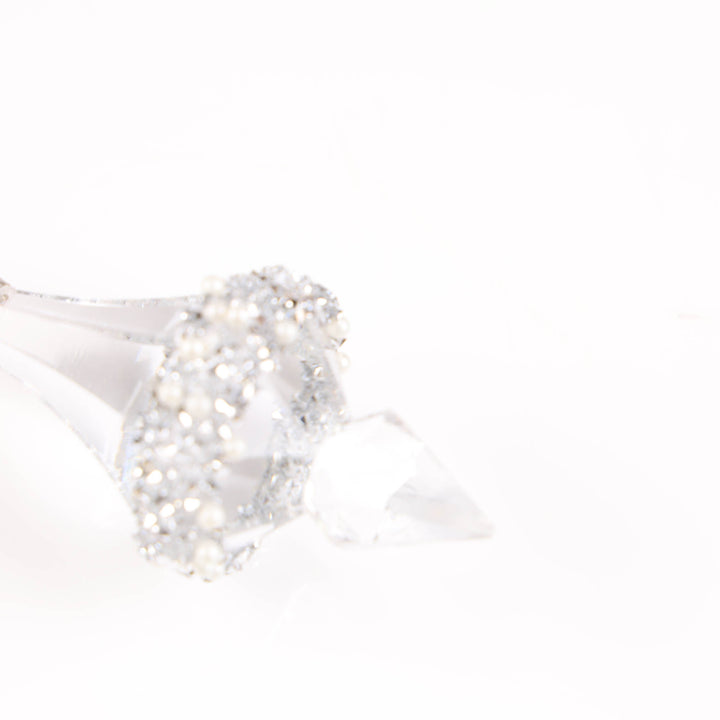 Clear Acrylic Drop Hanging Decoration - Set of 2 - 13cm