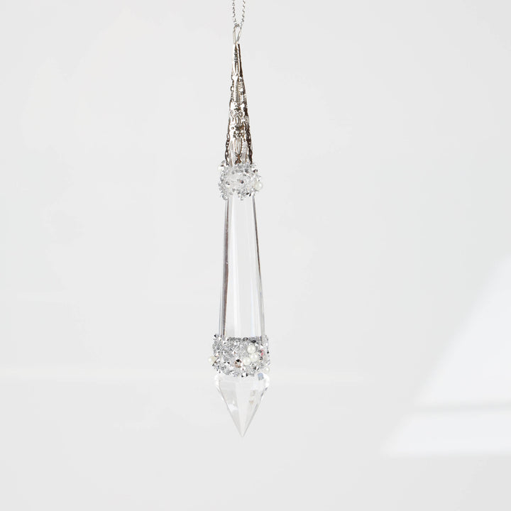 Clear Acrylic Drop Hanging Decoration - Set of 2 - 13cm