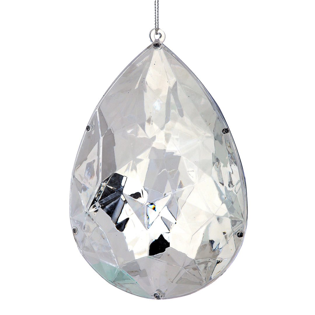 Clear Teardrop Gem Christmas Hanging Decoration