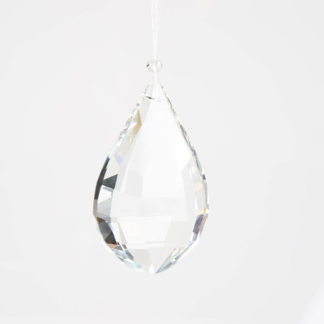 Clear Crystal Drop Hanging Decoration - 9cm