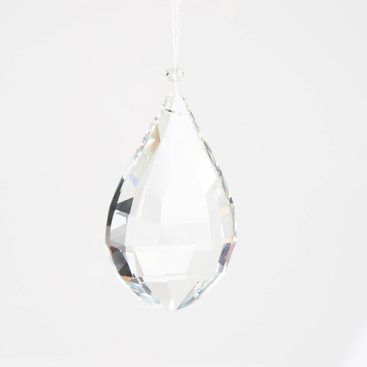 Clear Crystal Drop Hanging Decoration - 9cm