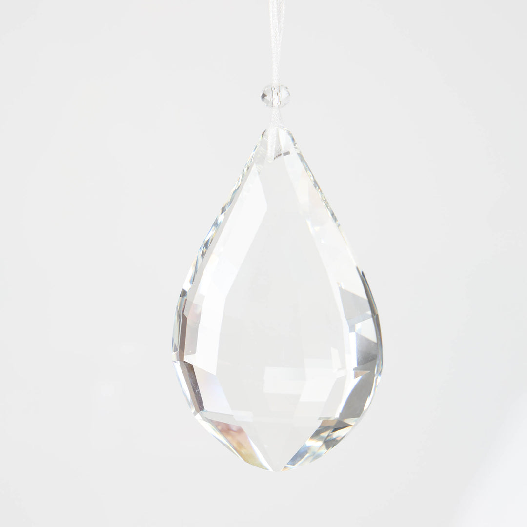 Clear Crystal Drop Hanging Decoration - 9cm