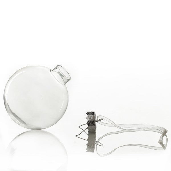 8cm Clear Glass Craft Bauble removable top