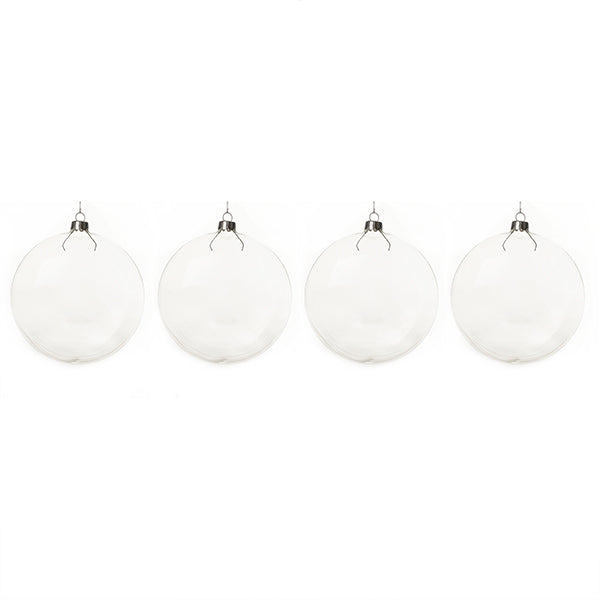Clear Glass Round Disc - Set of 4