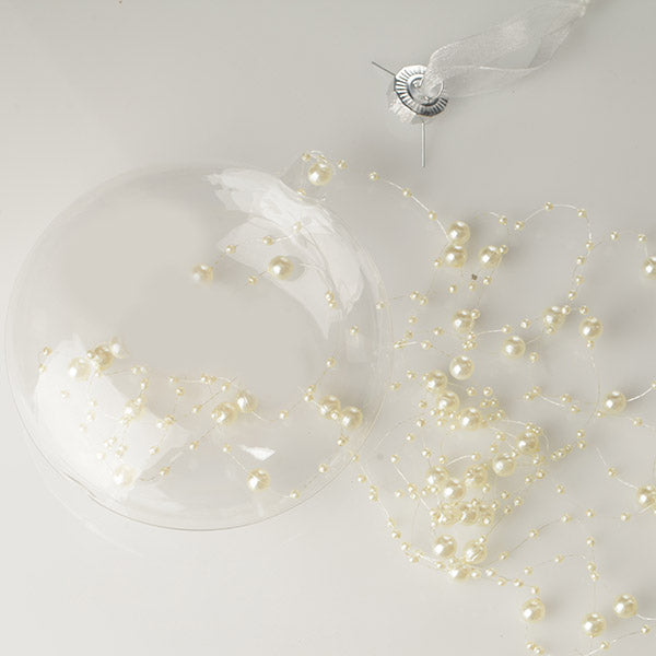 Clear Glass Craft Round Disc Bauble Decoration - Set of 4