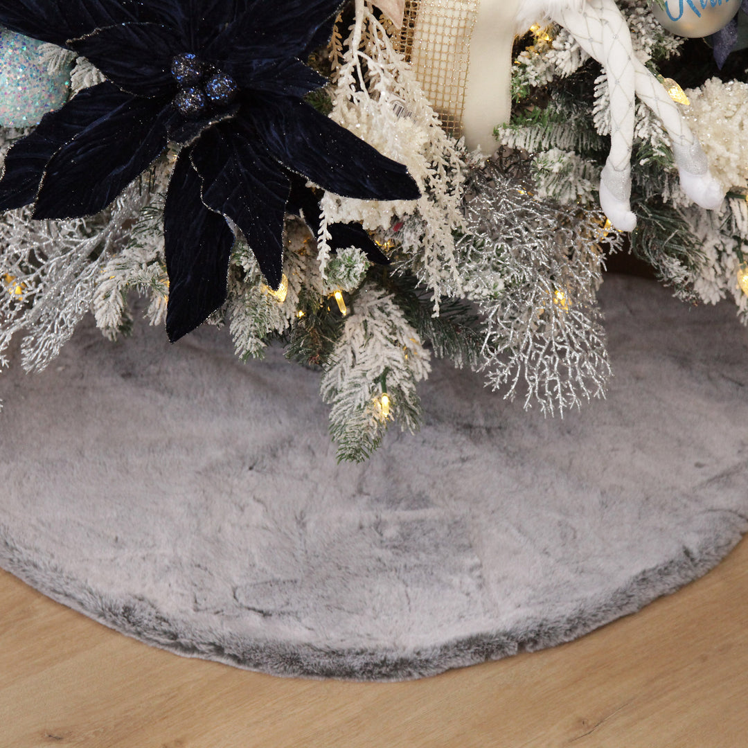 Grey Faux Fur Tree Skirt 