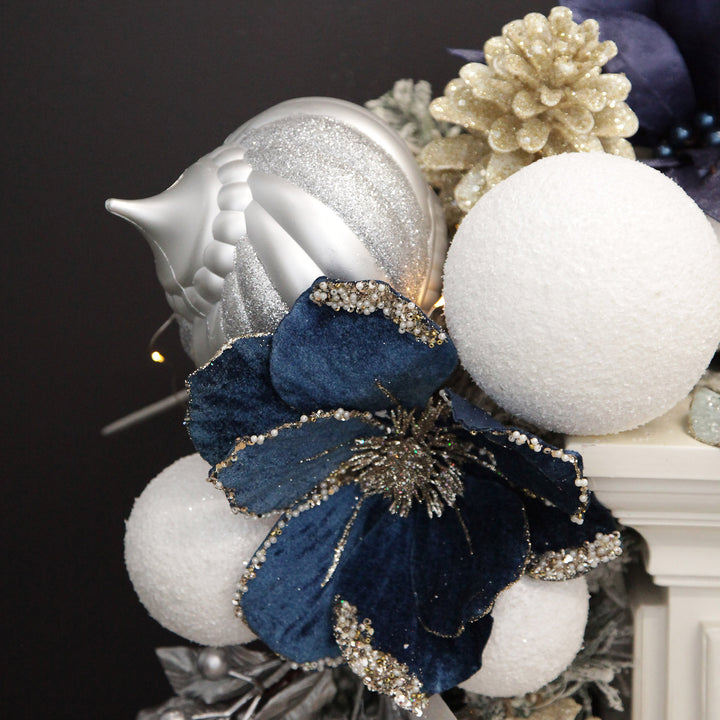 Silver Glitter Swirl Christmas Onion Bauble