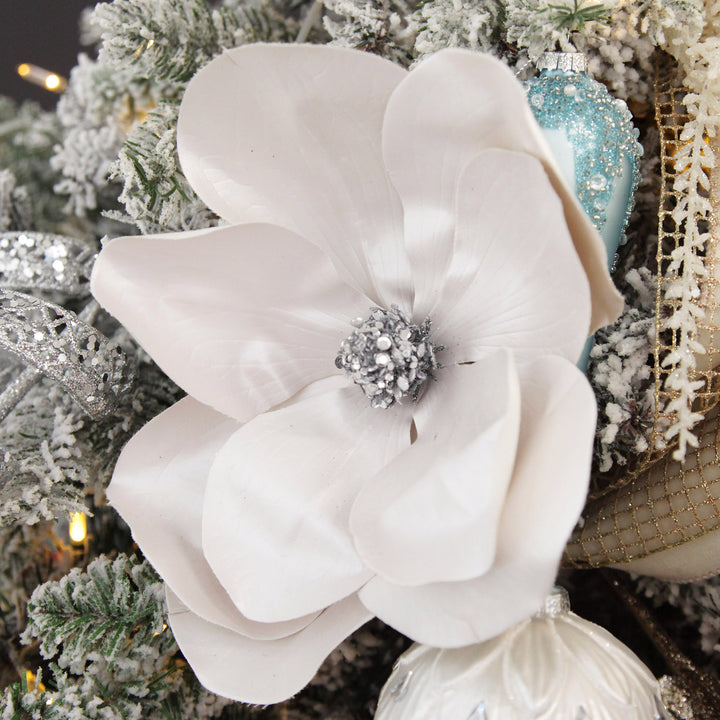 Shiny Ivory Magnolia Flower Stem