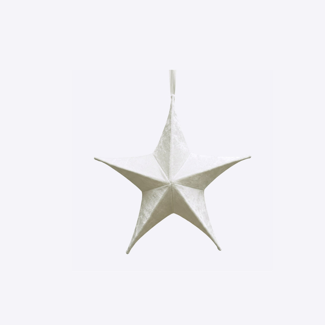 Collapsible Ivory Velvet Star - 40cm