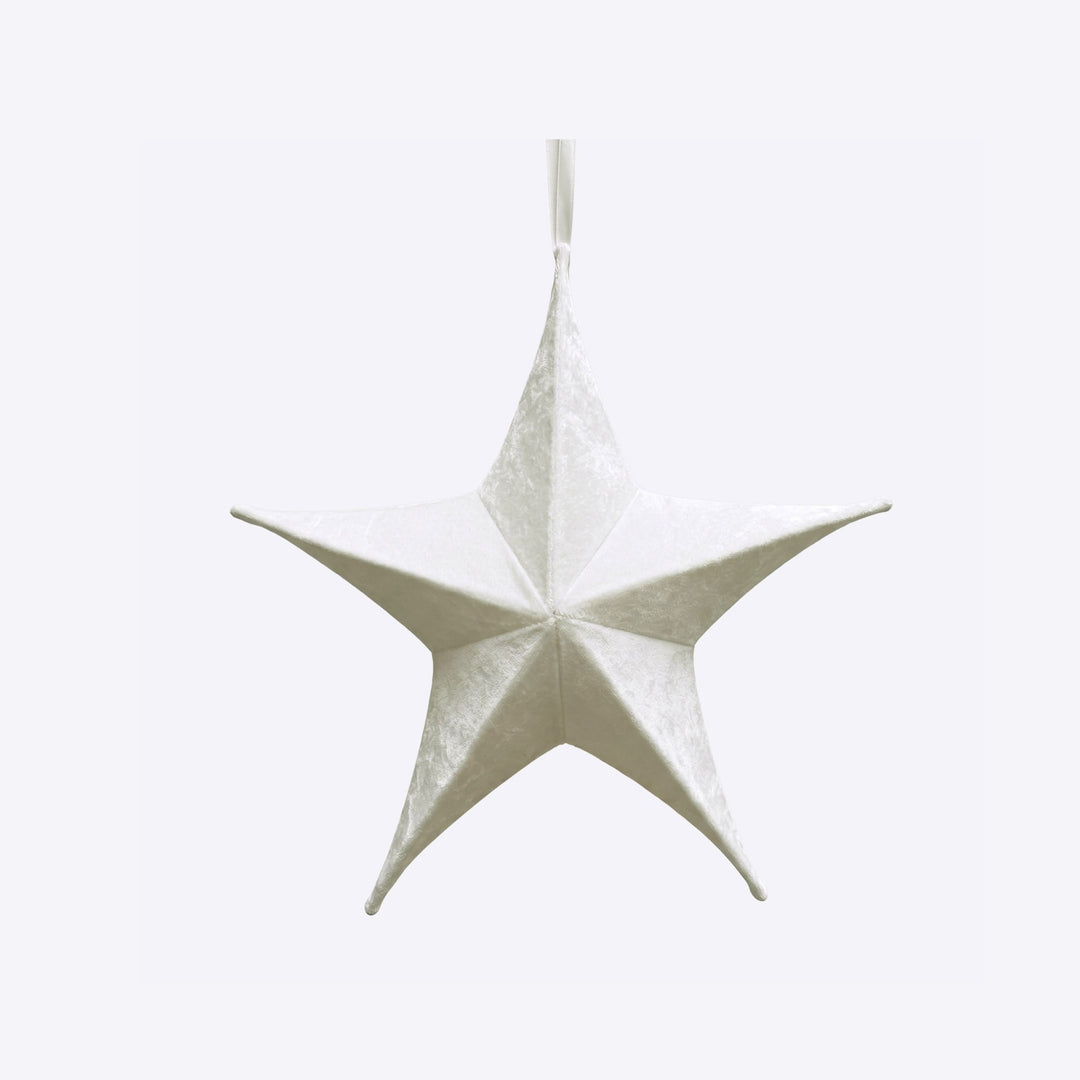 Collapsible Ivory Velvet Star - 80cm