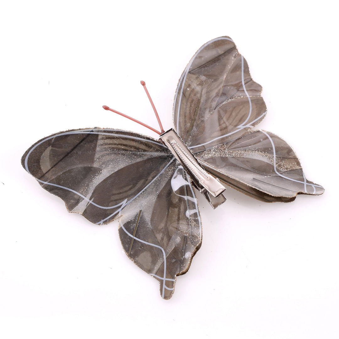 Copper Feather Butterfly Clips - Pack of 3