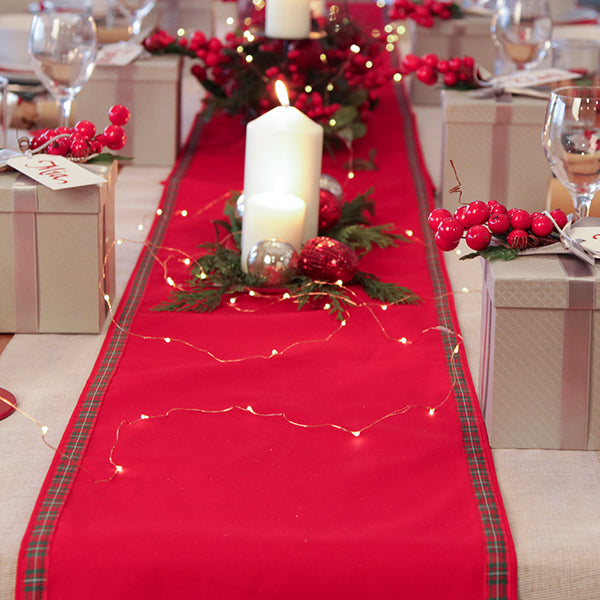 Copper String Seed Fairy Lights in Red Berry Christmas
