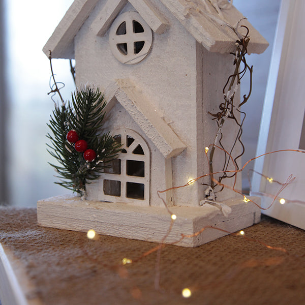 Copper String Seed Fairy Lights in Red Berry Christmas