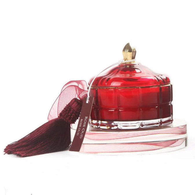 Cote Noire Art Deco Candle - Red and Gold - Rose Oud