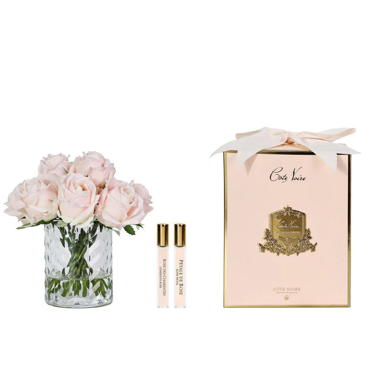 Cote Noire Herringbone Flower - Rose Buds - Champagne Pink