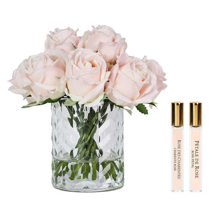 Cote Noire Herringbone Flower - Rose Buds - Champagne Pink