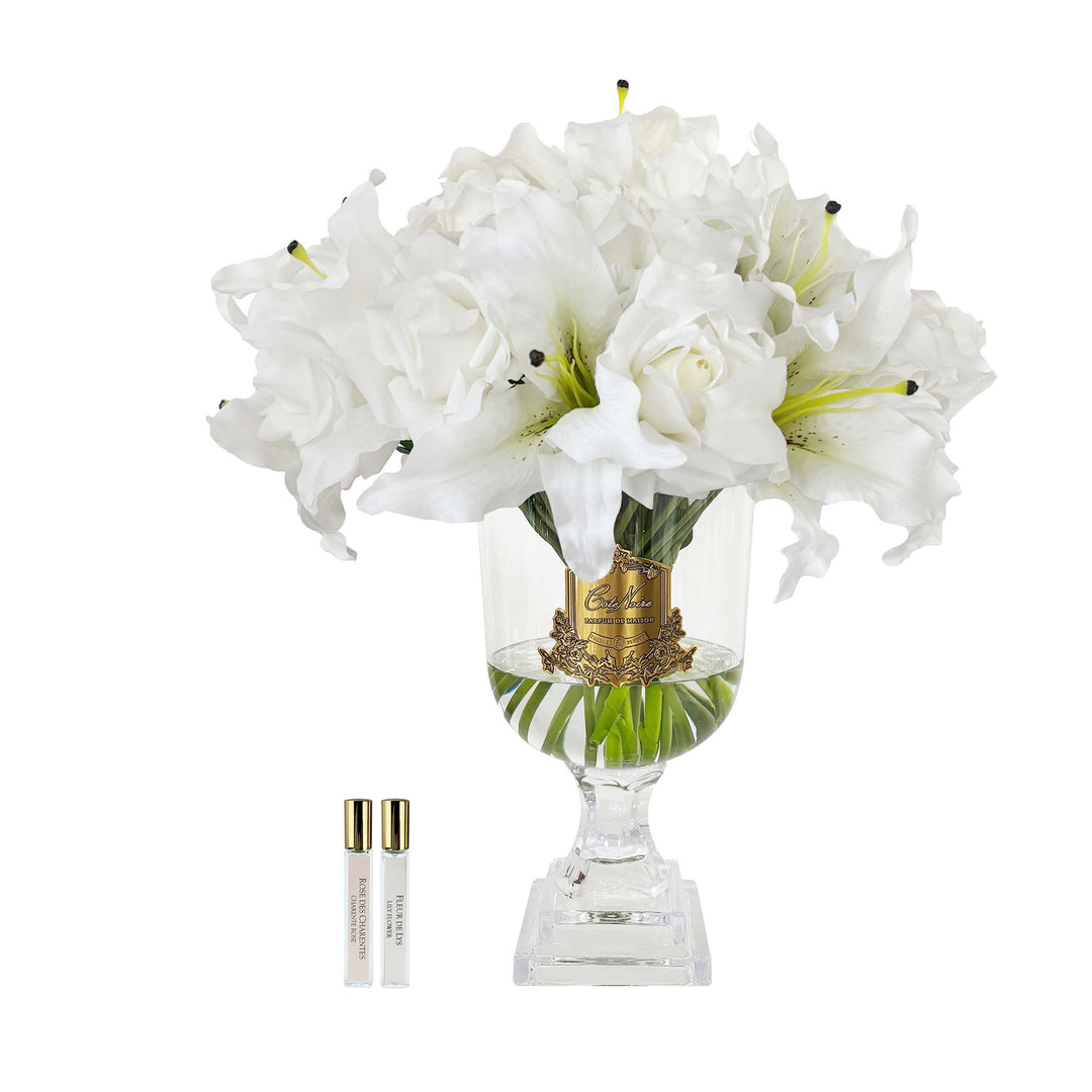 Cote Noire Luxury- Versailles Lillies and Roses Bouquet- Ivory